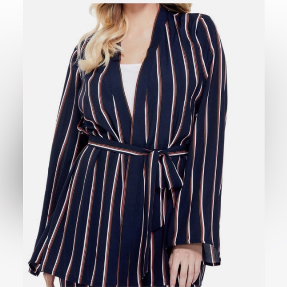 Guess Striped tie front Kimono - Picture 8 of 9